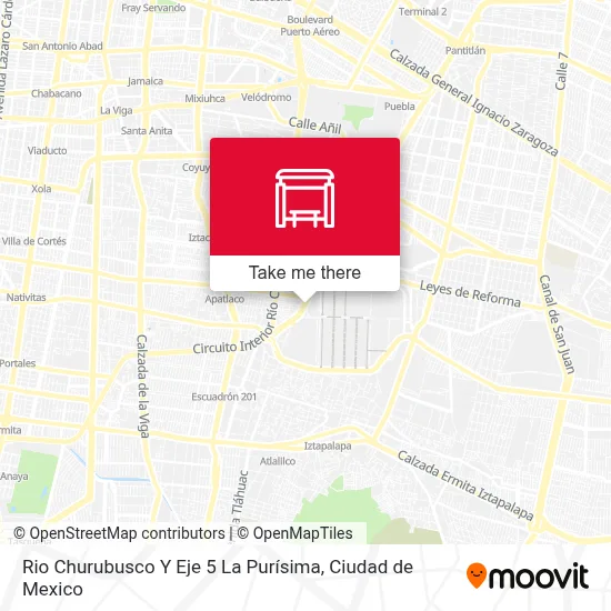 Rio Churubusco Y Eje 5 La Purísima map