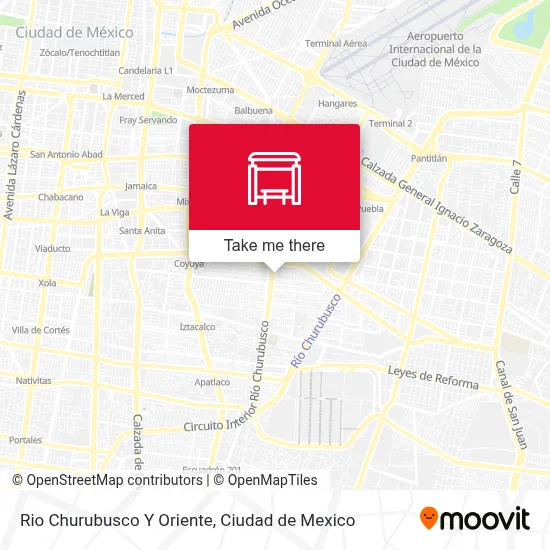 Rio Churubusco Y Oriente map