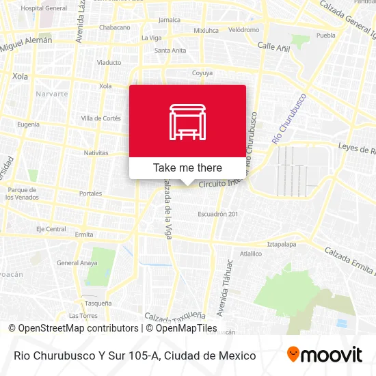 Rio Churubusco Y Sur 105-A map