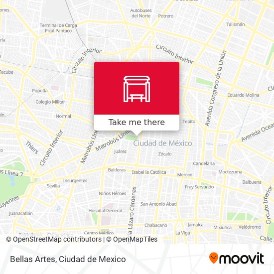 Bellas Artes map