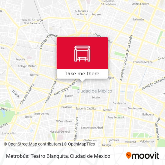 Metrobús: Teatro Blanquita map