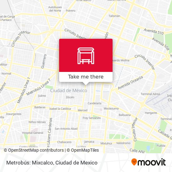 Metrobús: Mixcalco map