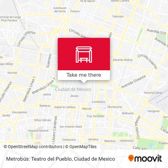 Metrobús: Teatro del Pueblo map