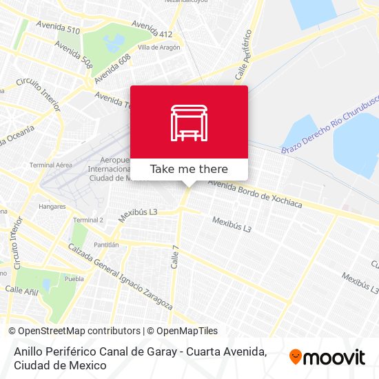 Mapa de Anillo Periférico Canal de Garay - Cuarta Avenida