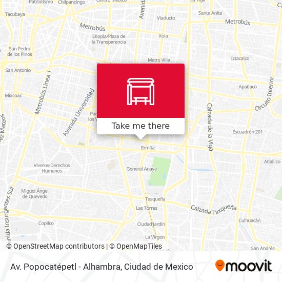 Mapa de Av. Popocatépetl - Alhambra