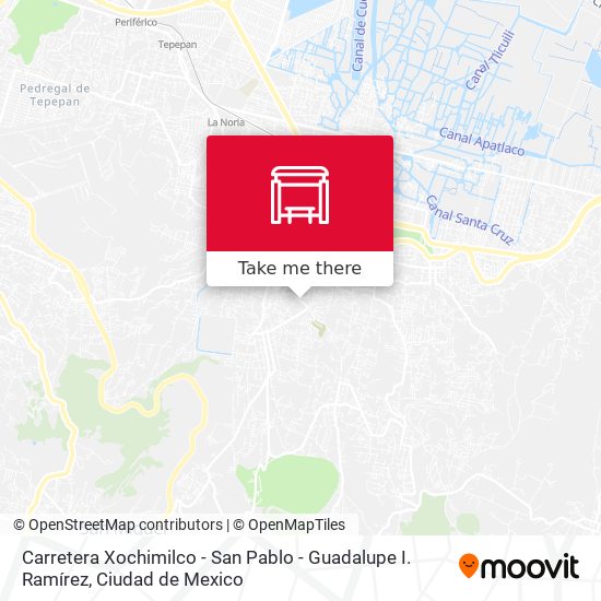 Carretera Xochimilco - San Pablo - Guadalupe I. Ramírez map