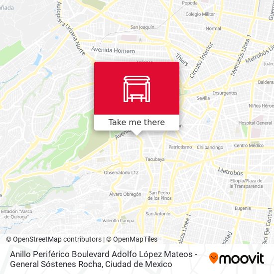 Anillo Periférico Boulevard Adolfo López Mateos - General Sóstenes Rocha map