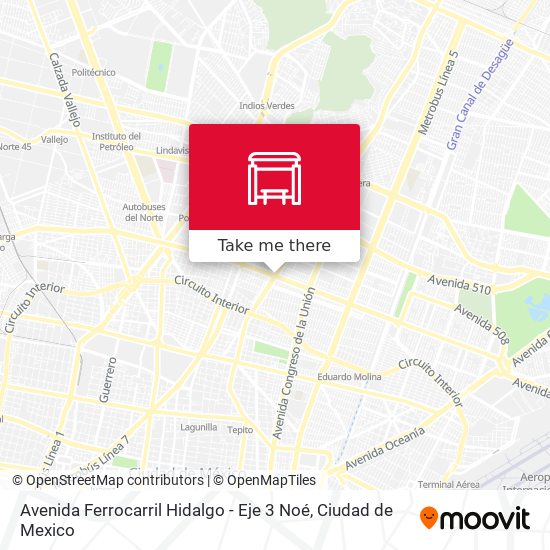 Mapa de Avenida Ferrocarril Hidalgo - Eje 3 Noé