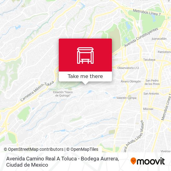 Mapa de Avenida Camino Real A Toluca - Bodega Aurrera