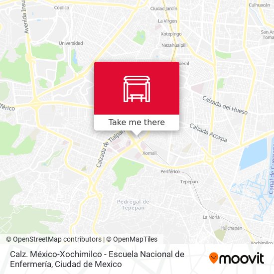 Calz. México-Xochimilco - Escuela Nacional de Enfermería map