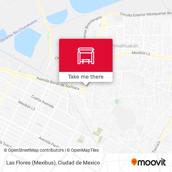 Las Flores (Mexibus) map