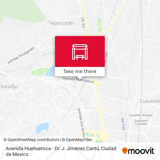 Avenida Huehuetoca - Dr. J. Jiménez Cantú map