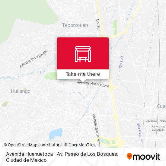 Mapa de Avenida Huehuetoca - Av. Paseo de Los Bosques