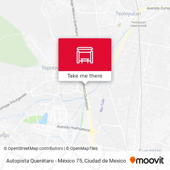 Autopista Querétaro - México 75 map