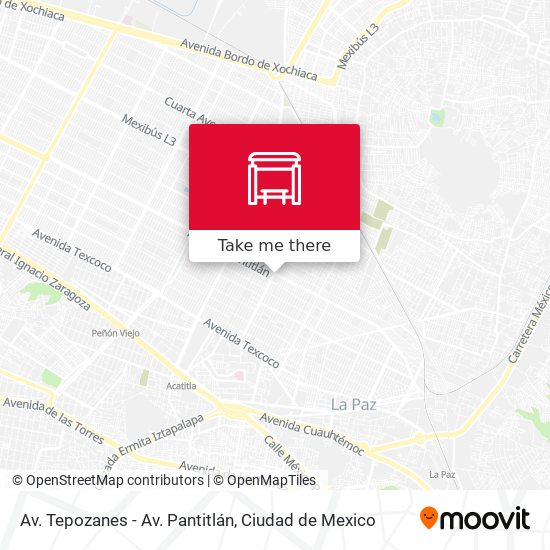 Mapa de Av. Tepozanes - Av. Pantitlán