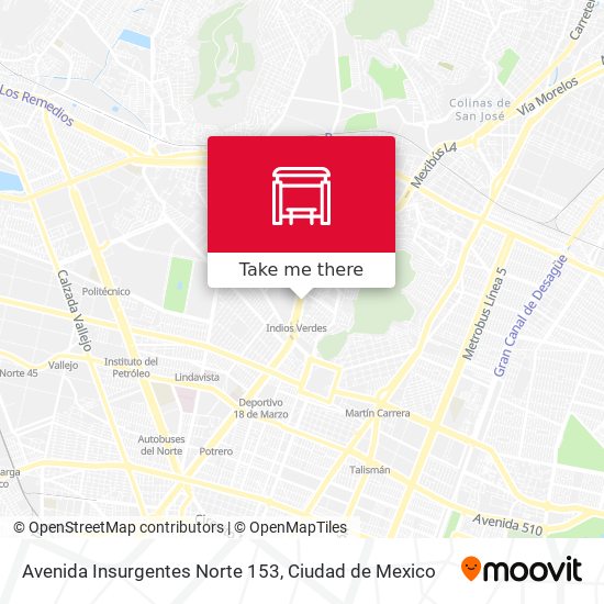 Avenida Insurgentes Norte 153 map