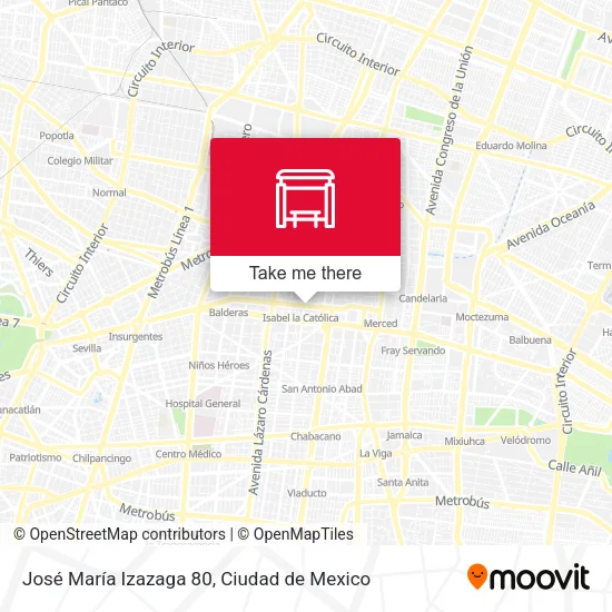 José María Izazaga 80 map