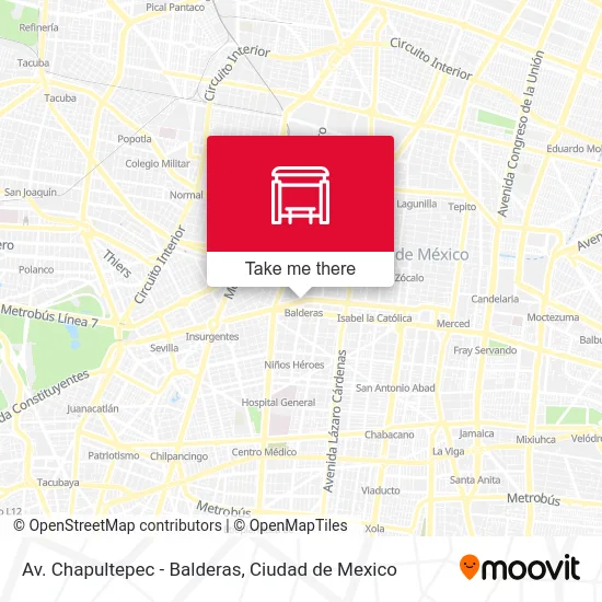 Av. Chapultepec - Balderas map