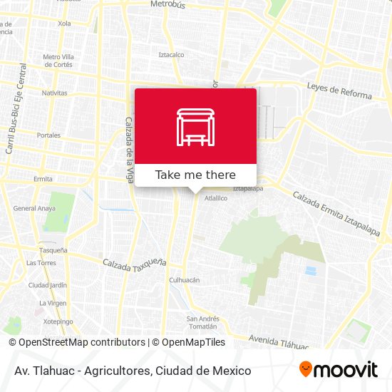 Av. Tlahuac - Agricultores map