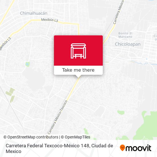 Carretera Federal Texcoco-México 148 map