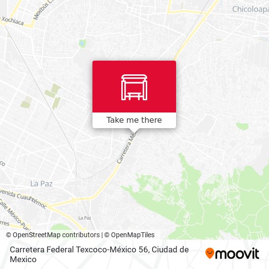 Mapa de Carretera Federal Texcoco-México 56