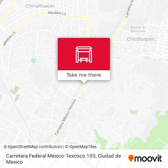 Mapa de Carretera Federal México-Texcoco 103