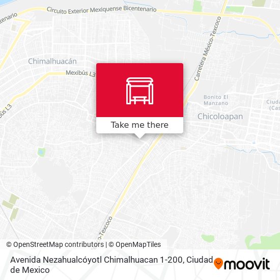 Avenida Nezahualcóyotl Chimalhuacan 1-200 map