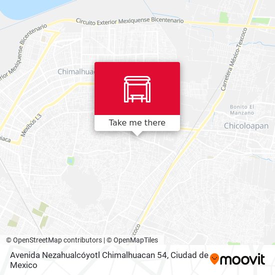 Mapa de Avenida Nezahualcóyotl Chimalhuacan 54