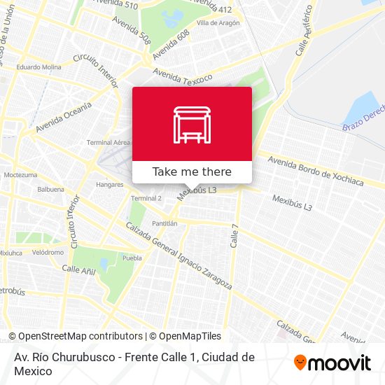 Av. Río Churubusco - Frente Calle 1 map