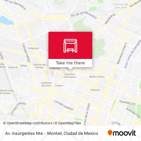 Mapa de Av. Insurgentes Nte. - Montiel