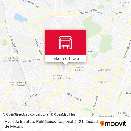 Mapa de Avenida Instituto Politécnico Nacional 5421