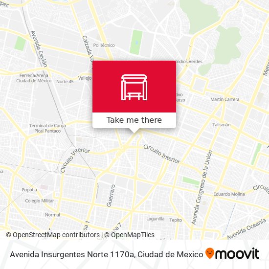 Mapa de Avenida Insurgentes Norte 1170a