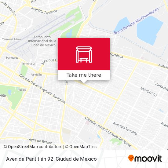 Avenida Pantitlán 92 map