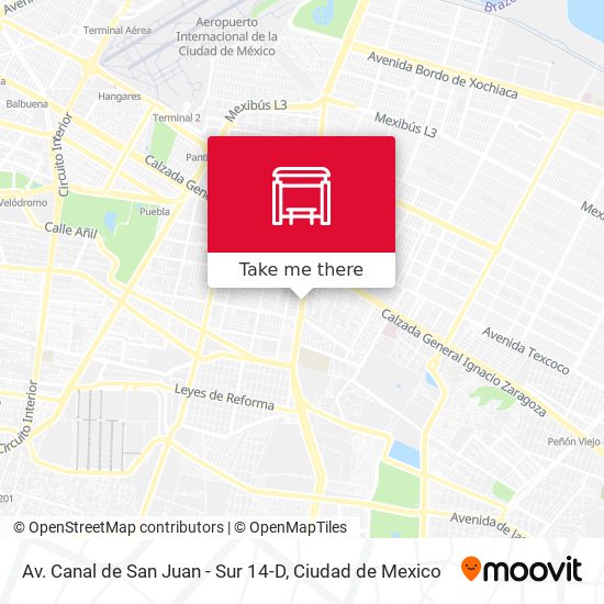 Av. Canal de San Juan - Sur 14-D map