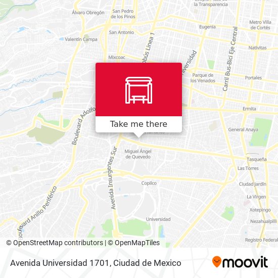 Avenida Universidad 1701 map