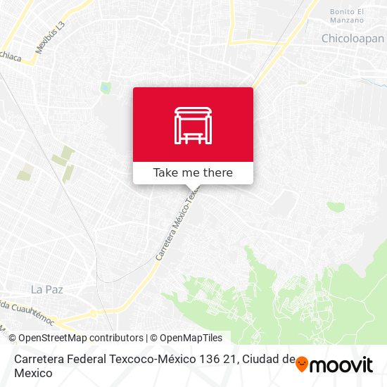 Mapa de Carretera Federal Texcoco-México 136 21