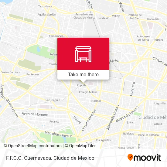 F.F.C.C. Cuernavaca map
