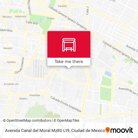 Mapa de Avenida Canal del Moral Mz80 Lt9