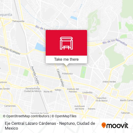 Eje Central Lázaro Cárdenas - Neptuno map