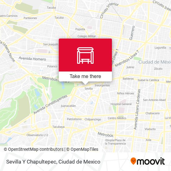 Sevilla  Y  Chapultepec map