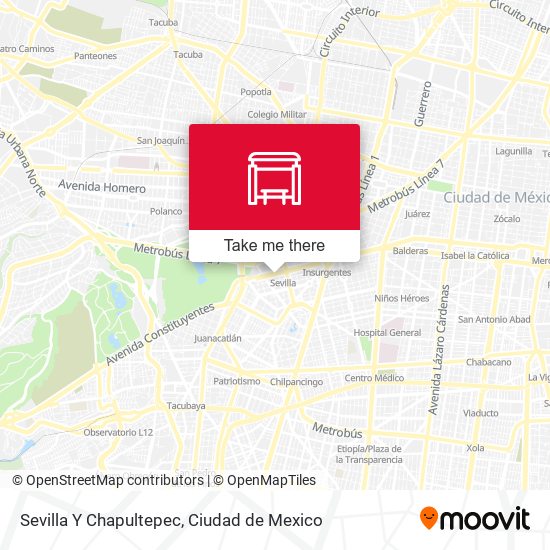 Sevilla  Y  Chapultepec map