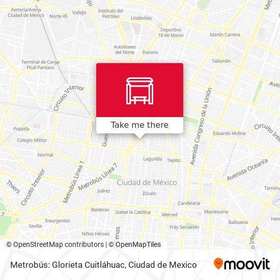 Metrobús: Glorieta Cuitláhuac map