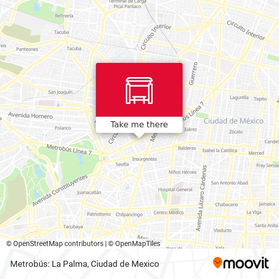 Metrobús: La Palma map