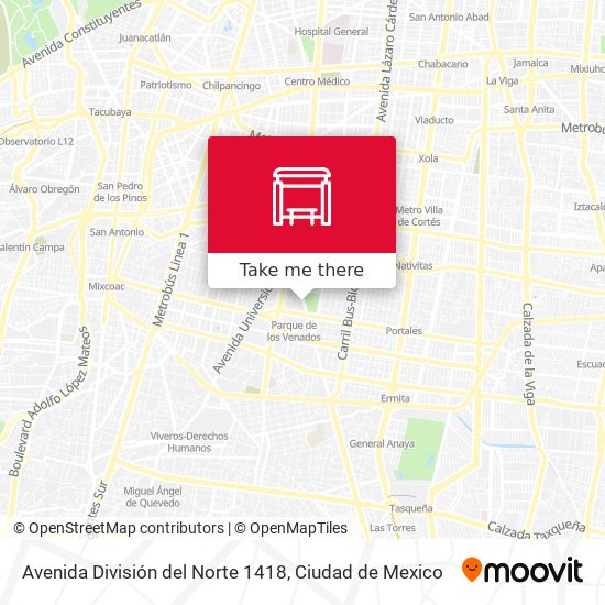 Avenida División del Norte 1418 map