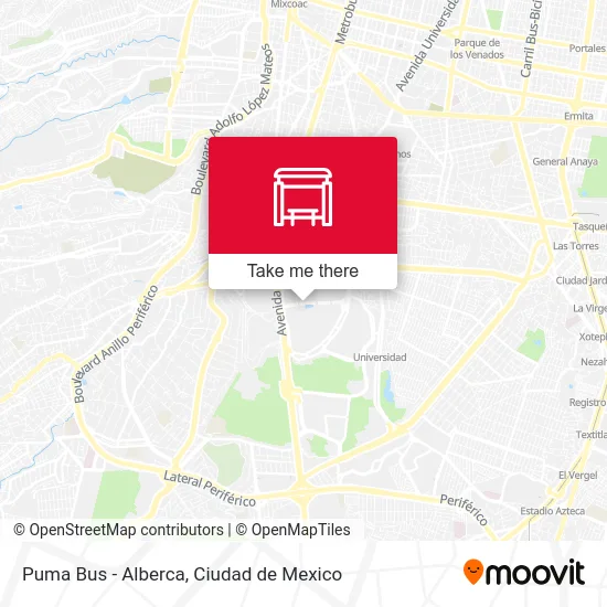 Puma Bus - Alberca map