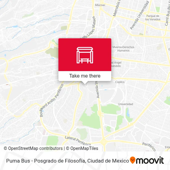 Puma Bus - Posgrado de Filosofía map