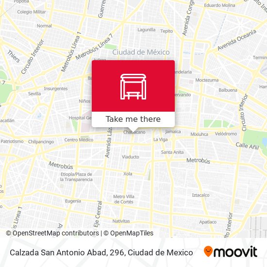 Calzada San Antonio Abad, 296 map