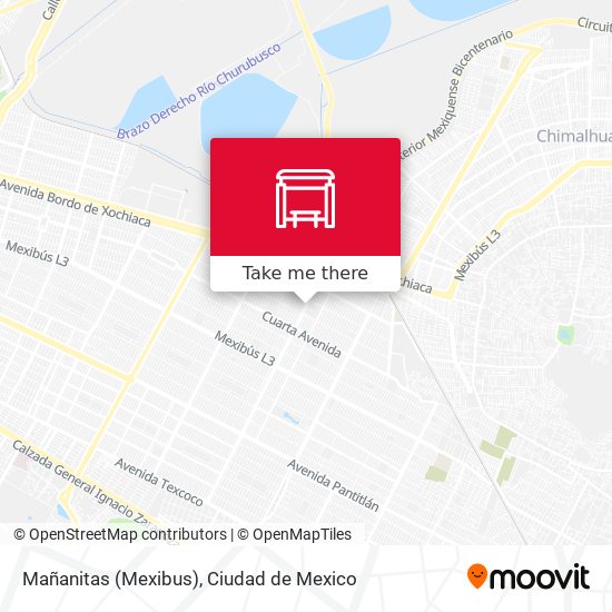 Mañanitas (Mexibus) map