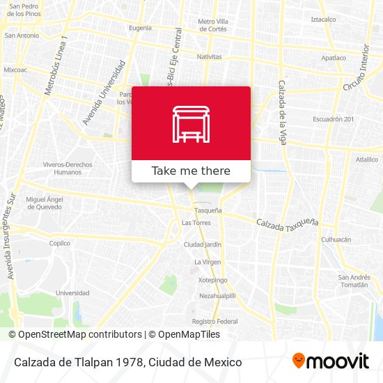 Calzada de Tlalpan 1978 map