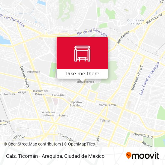 Calz. Ticomán - Arequipa map